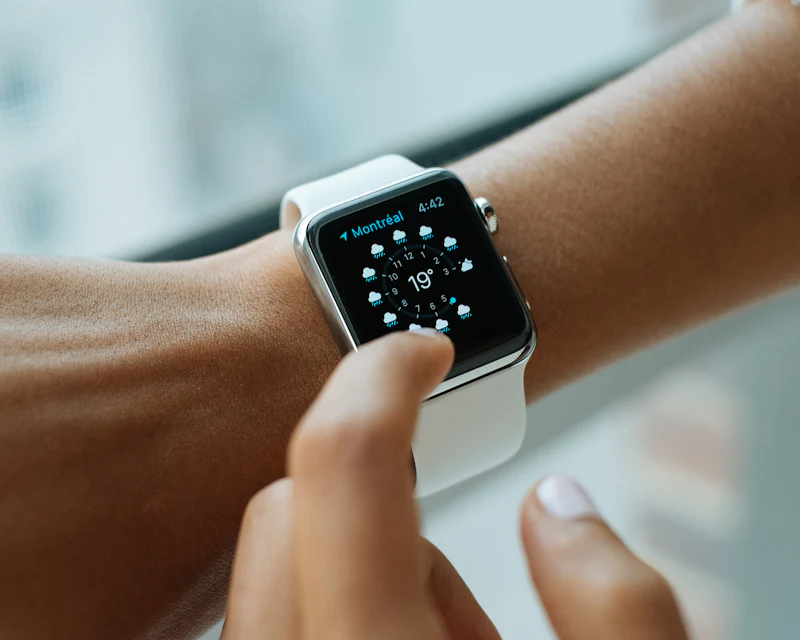 Person wearing a smart watch